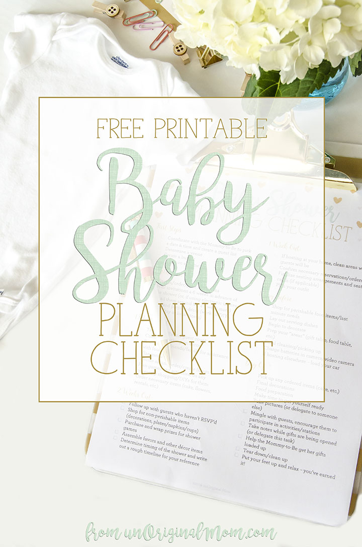 Free Printable Baby Shower Planning Checklist UnOriginal Mom