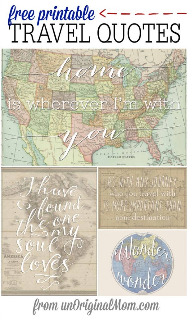 Free Printable Travel Quotes - unOriginal Mom