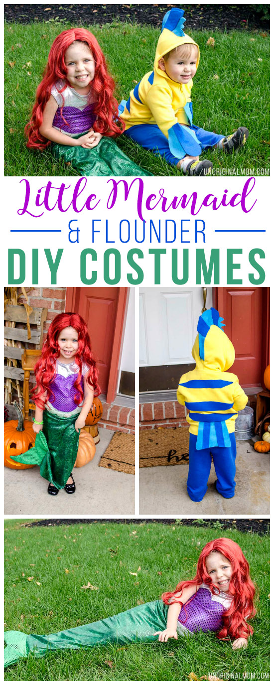 diy little mermaid and flounder costumes
