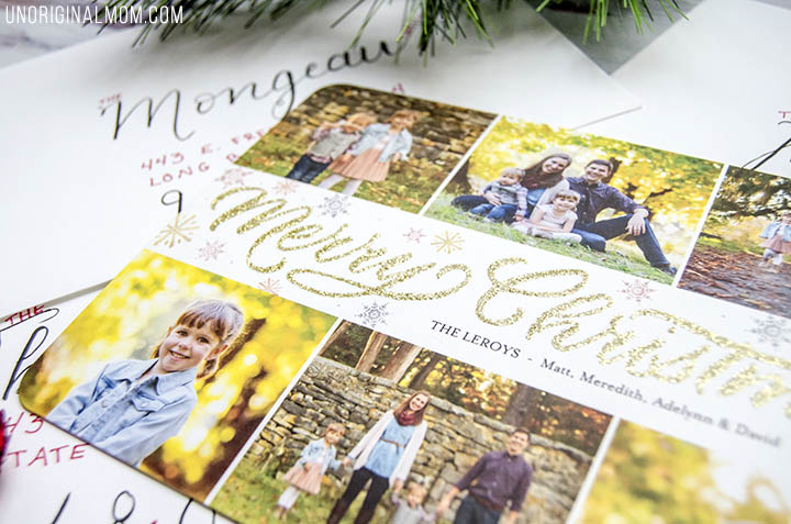 Glitter Christmas Cards - these family Christmas cards from Shutterfly are so pretty!