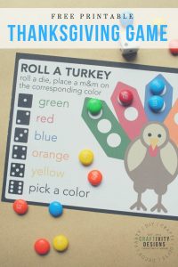 Printable Roll a Turkey Game - Free Thanksgiving Game for Kids!