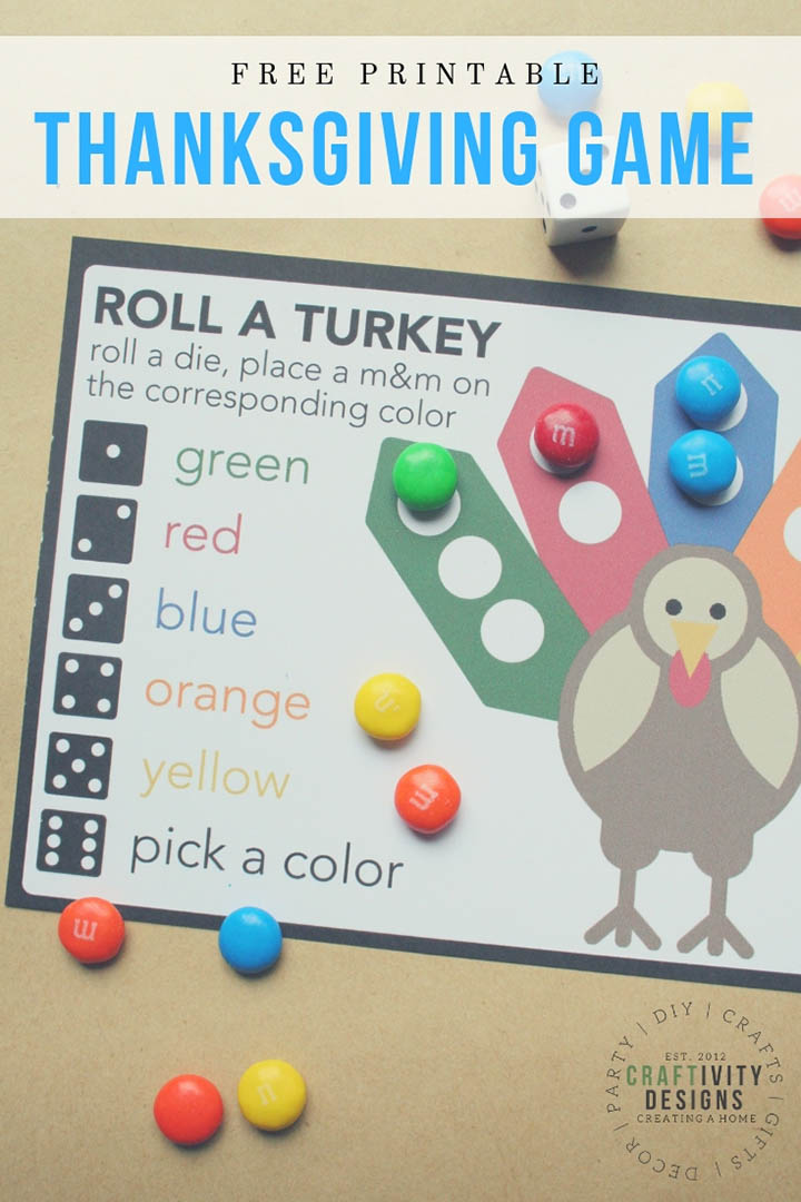 Roll A Turkey Game Free Printable Printable Templates