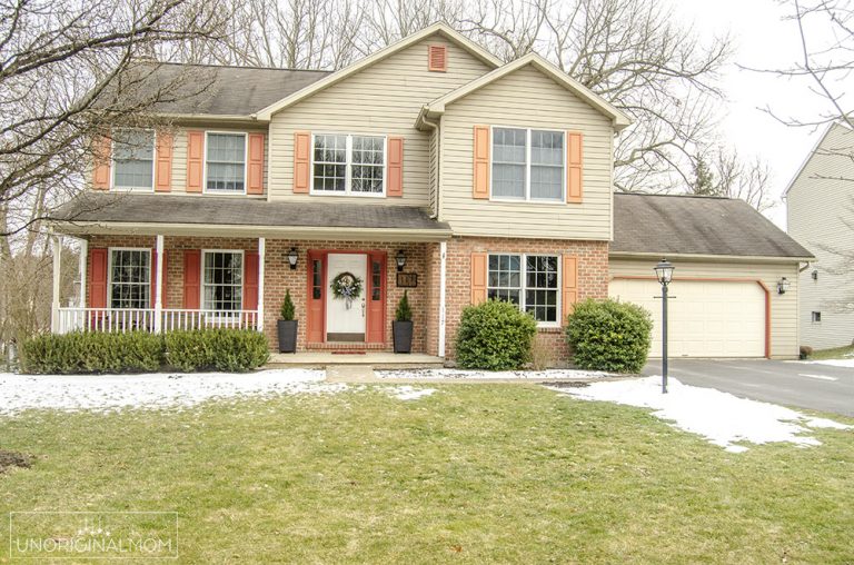 90s Colonial Exterior Renovation AFTER UnOriginal Mom