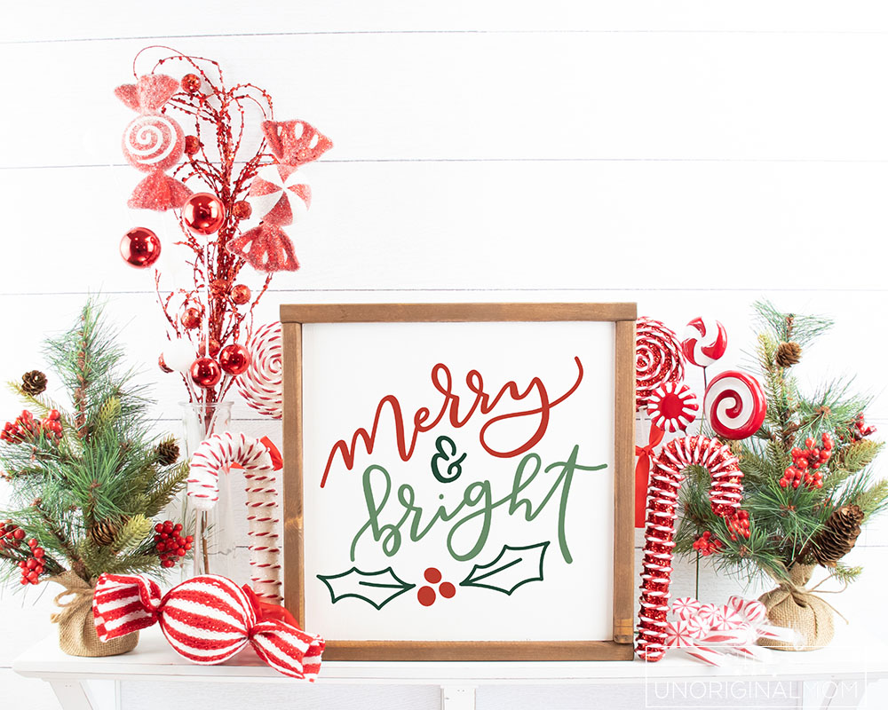 Merry and Bright SVG + Free Christmas Cut Files - unOriginal Mom